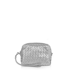 Silver Milaner Penelope woven Mini Bag